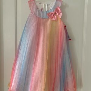 Jessica Pink and Blue Dress with Gold Accents